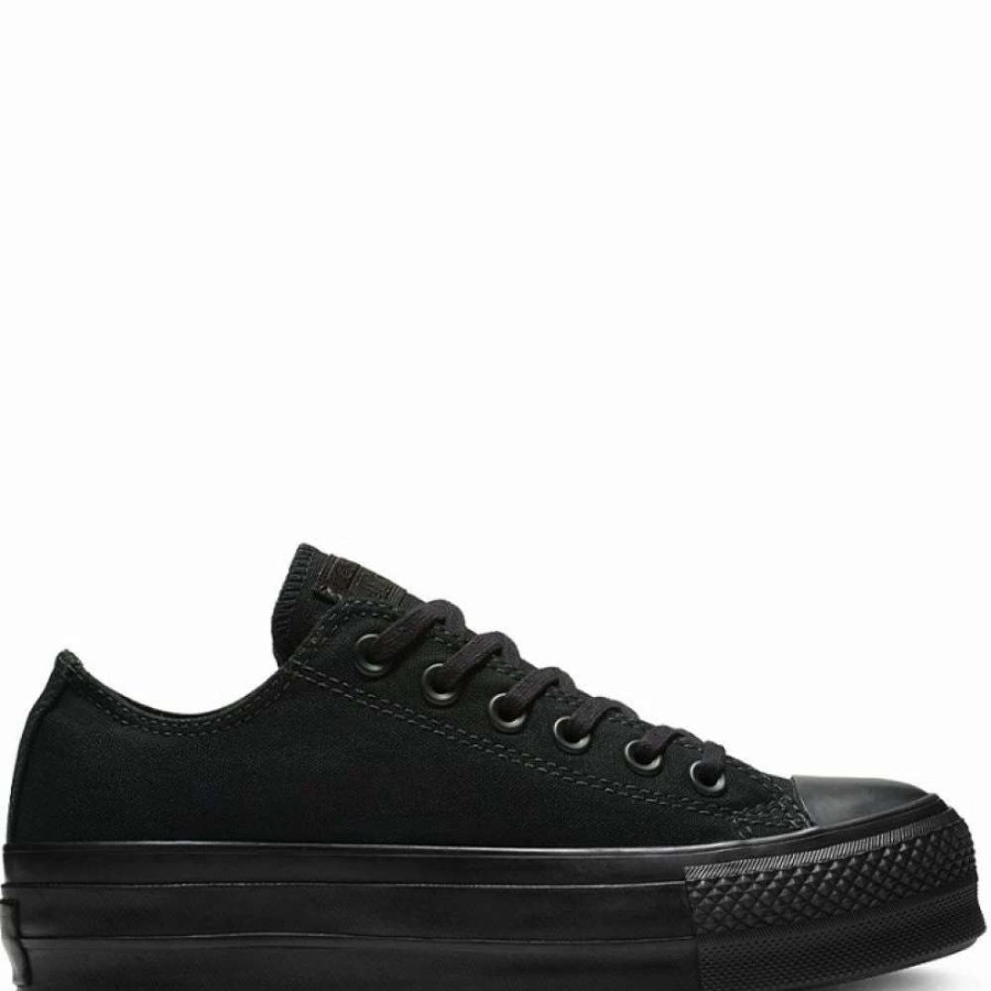 Low Top * | Converse Women'S All Star Clean Low Top Lift In Black/Black