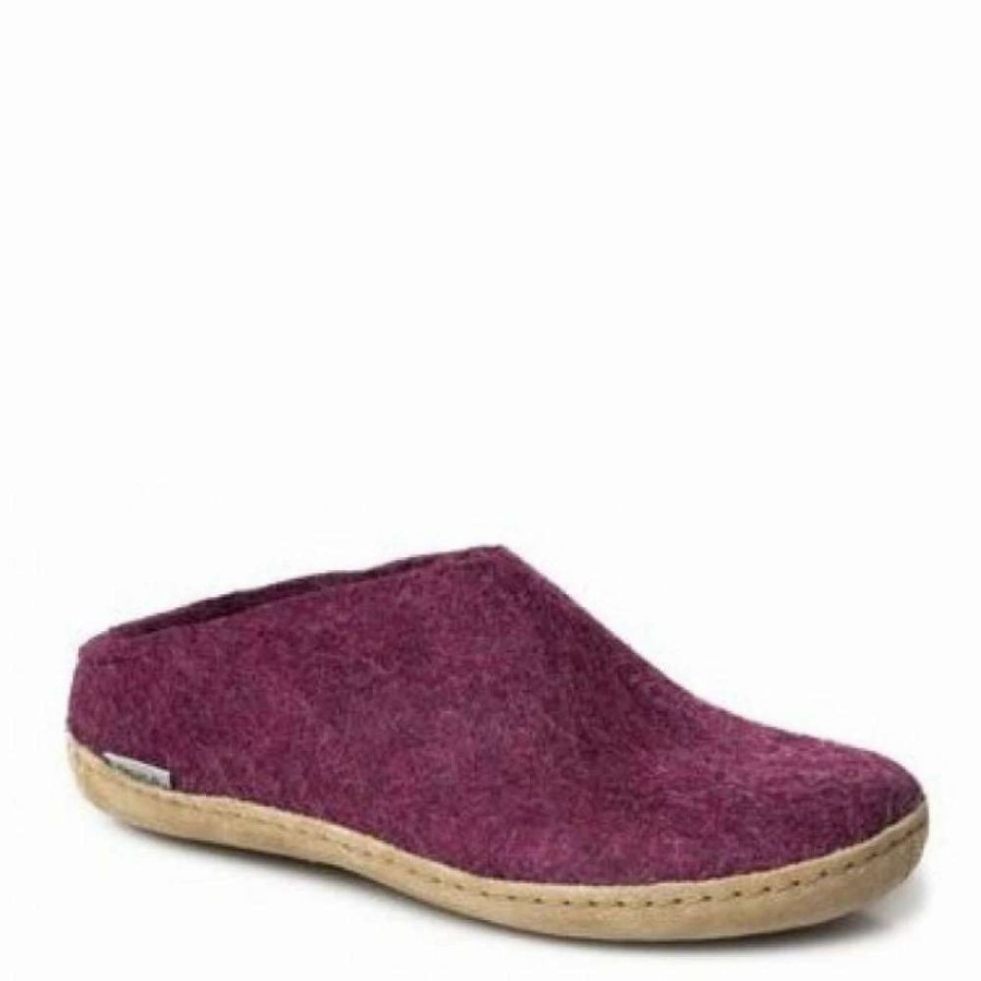 Indoor * | Glerups Women'S Open Heel Leather Sole In Cranberry