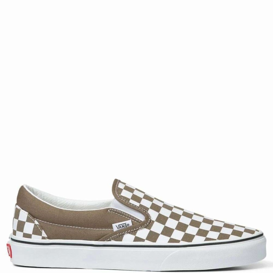 Slip-Ons * | Vans Checkerboard Classic Slip-On In Walnut