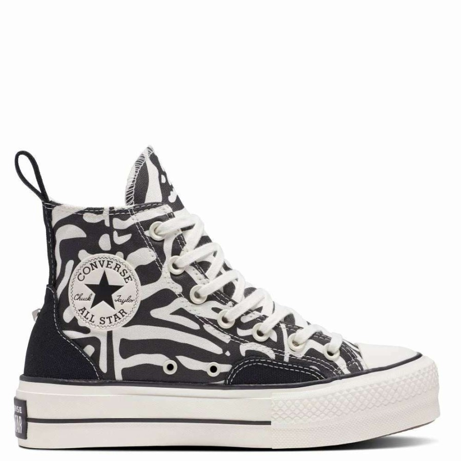 Platform * | Converse Women'S Chuck Taylor All Star Lift Platform Hi Animalier In Black/Egret