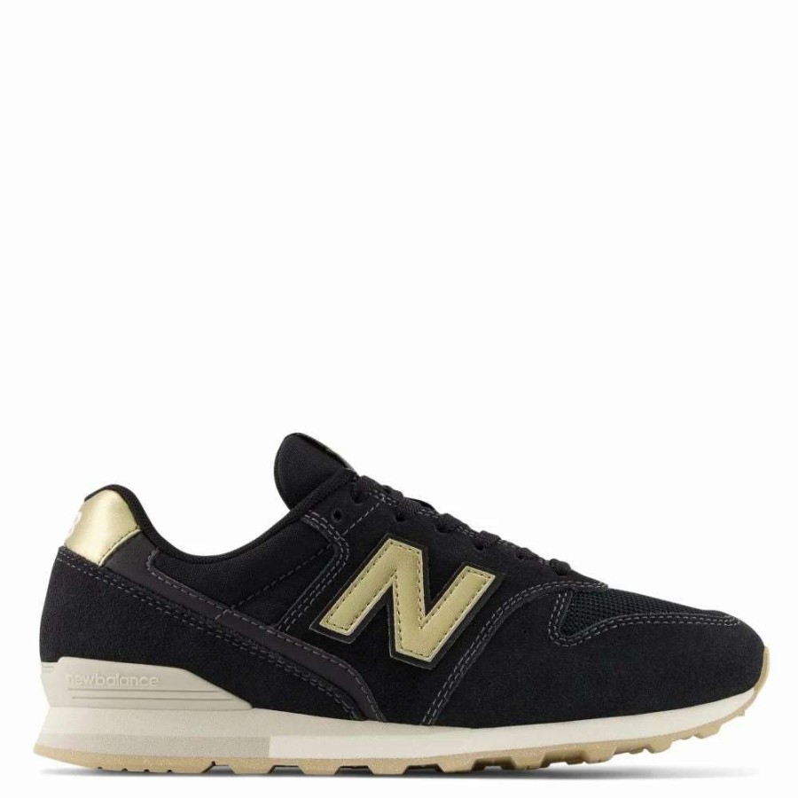 Athletic * | New Balance Women'S 996V2 In Black With Gold And Magnet