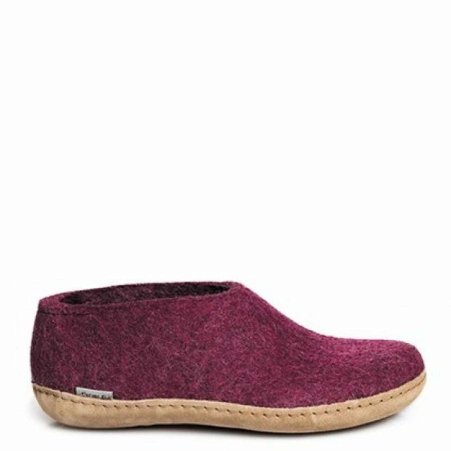 Indoor * | Glerups Women'S Shoe Leather Sole In Cranberry