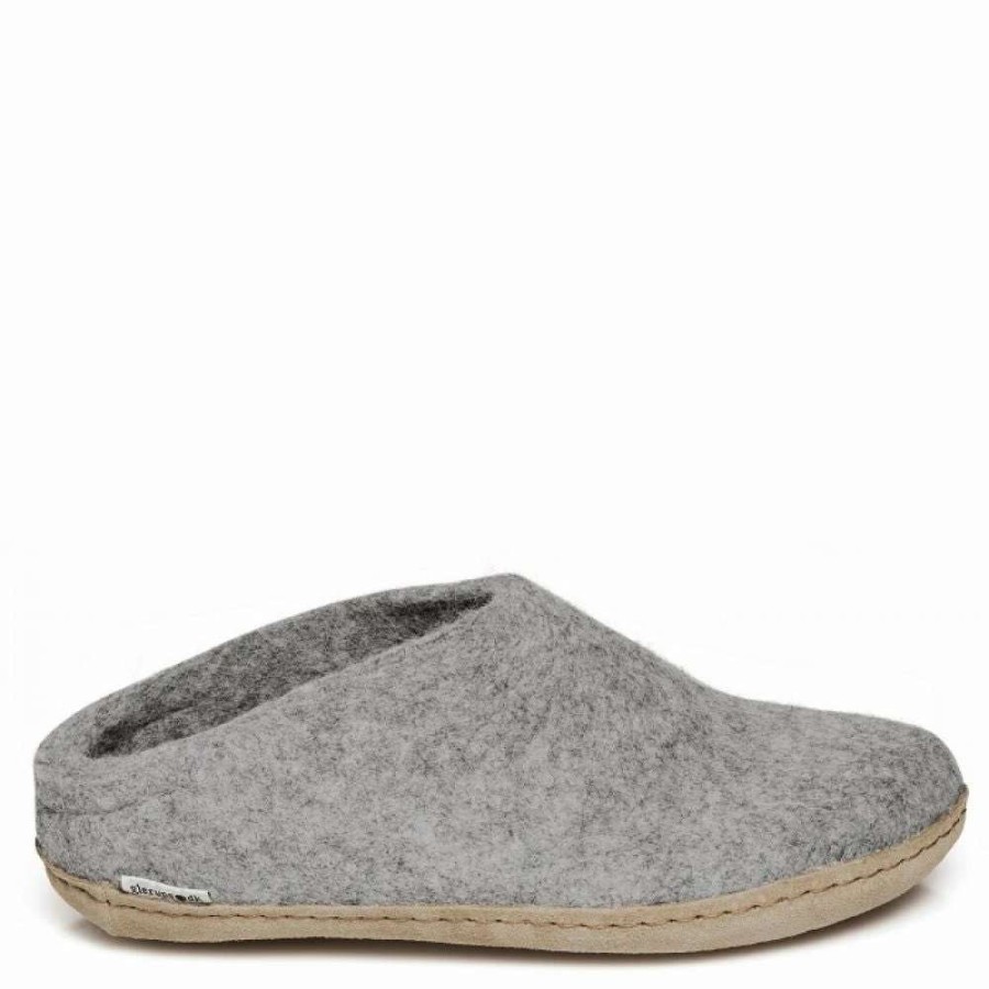 Indoor * | Glerups Open Heel Leather Sole In Grey