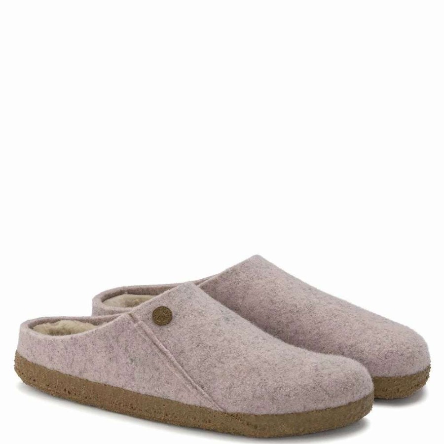 Indoor * | Birkenstock Women'S Zermatt Shearling Wool Felt In Light Rose (Narrow Width)