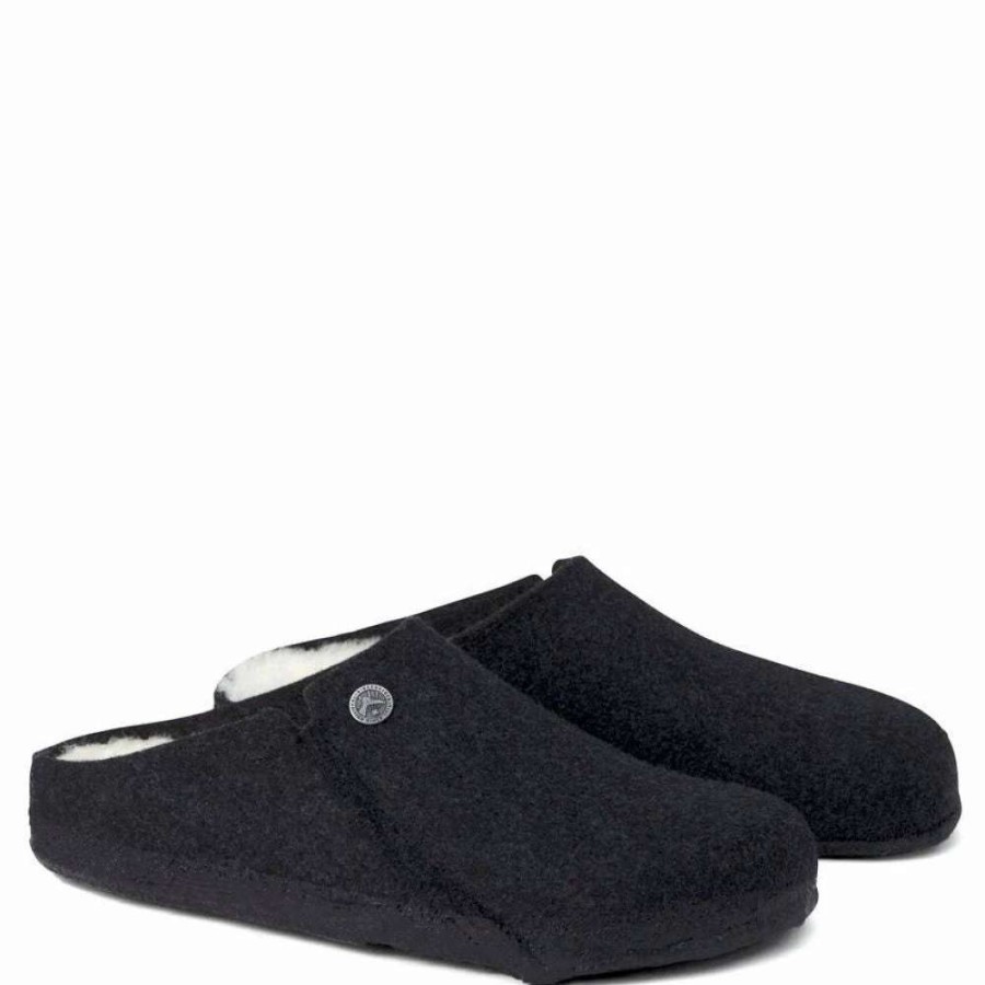 Indoor * | Birkenstock Women'S Zermatt Shearling Wool Felt In Anthracite (Narrow Width)