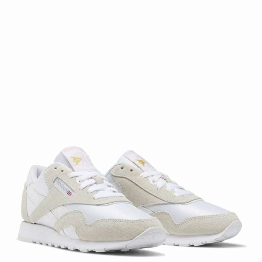 Athletic * | Reebok Women'S Classic Nylon In White/Light Grey