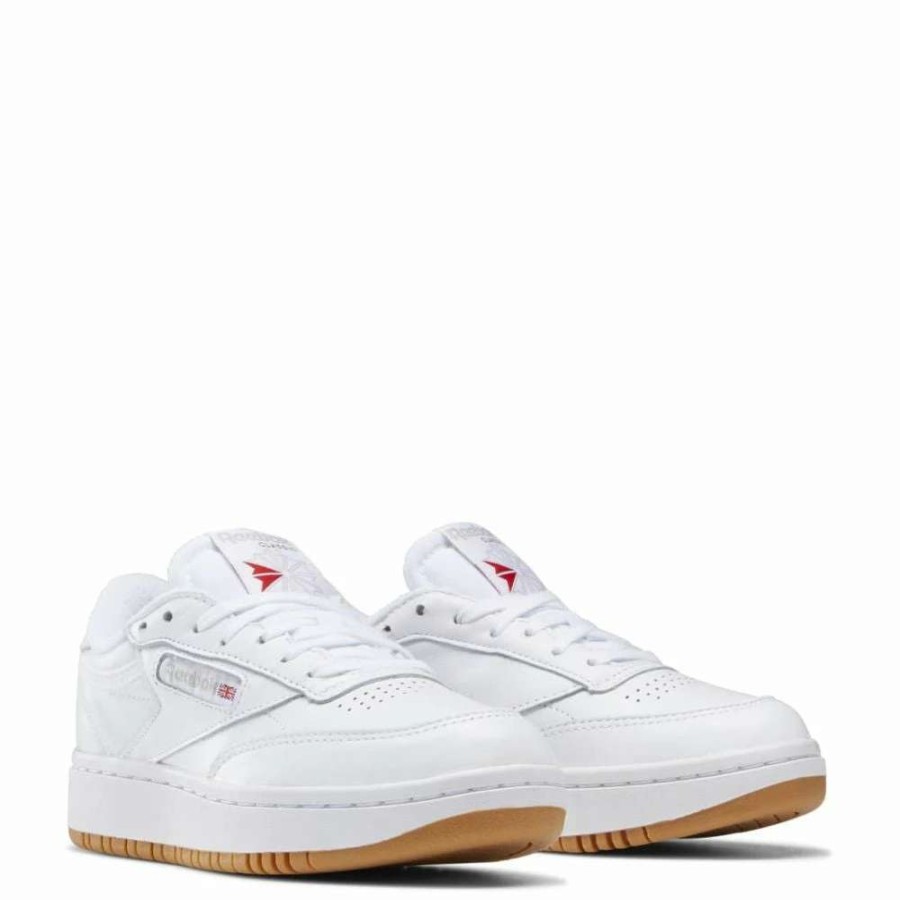 Low Top * | Reebok Women'S Club C Double In White/Rubber Gum-07