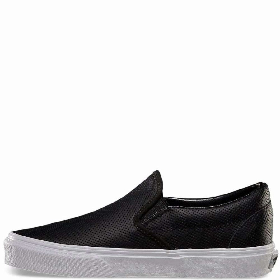 Slip-Ons * | Vans Perf Leather Slip-On In Black