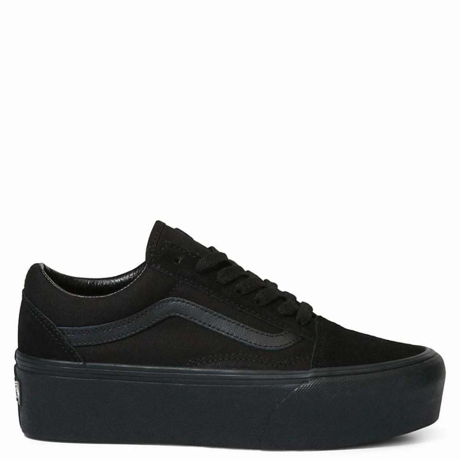 Platform * | Vans Women'S Old Skool Stackform In Suede/Canvas Black/Black