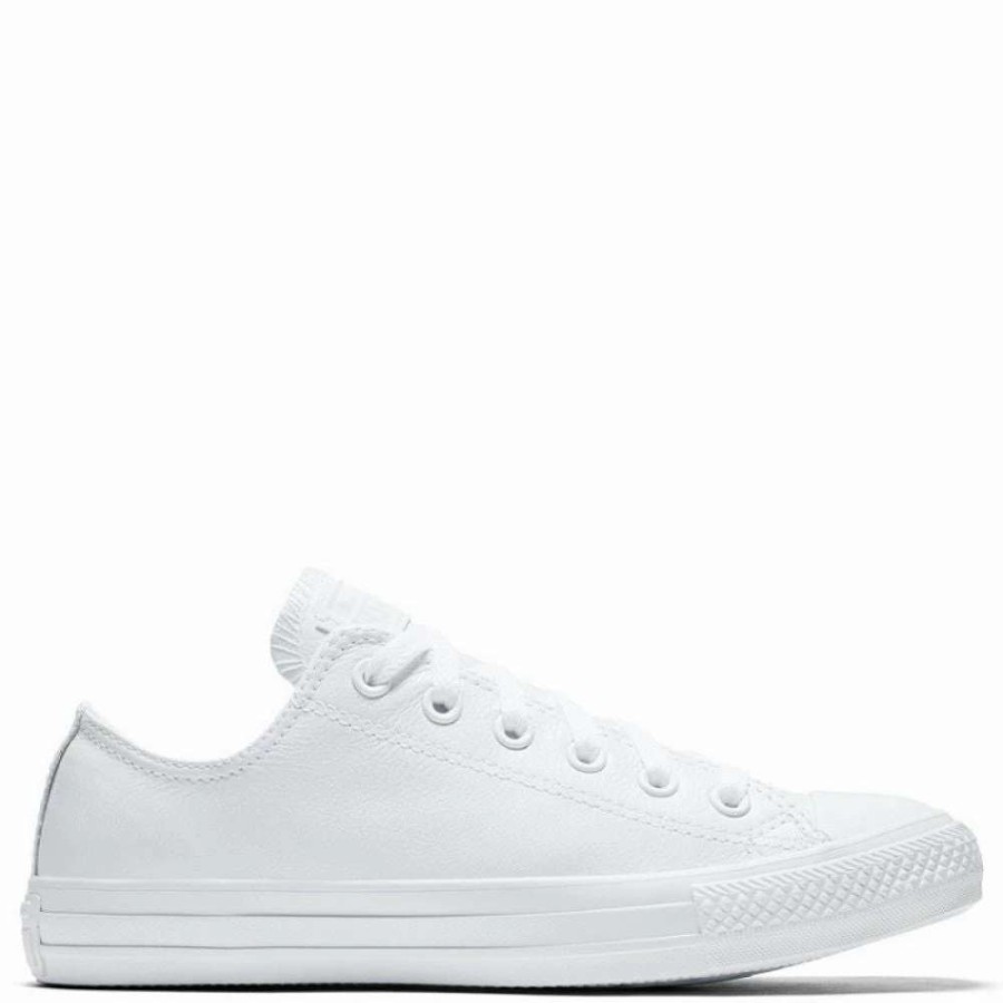 Low Top * | Converse Chuck Taylor All Star Mono Leather Low Top In White Monochrome