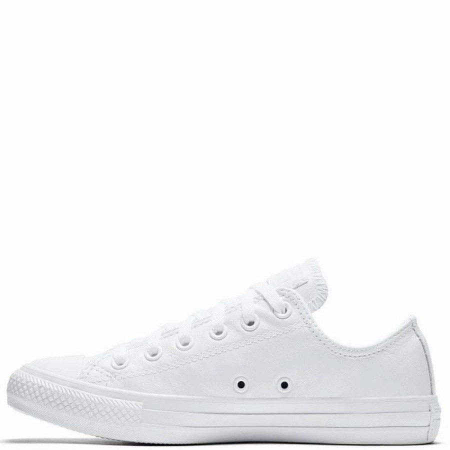 Low Top * | Converse Chuck Taylor All Star Mono Leather Low Top In White Monochrome