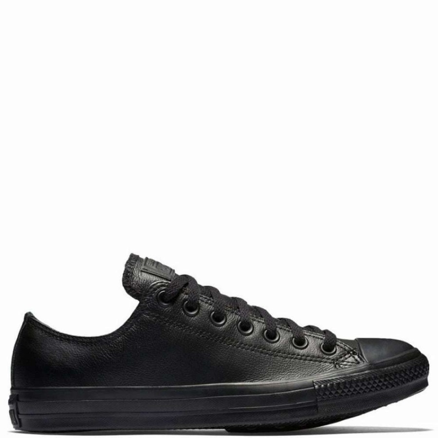 Low Top * | Converse Chuck Taylor All Star Mono Leather Low Top In Black Monochrome