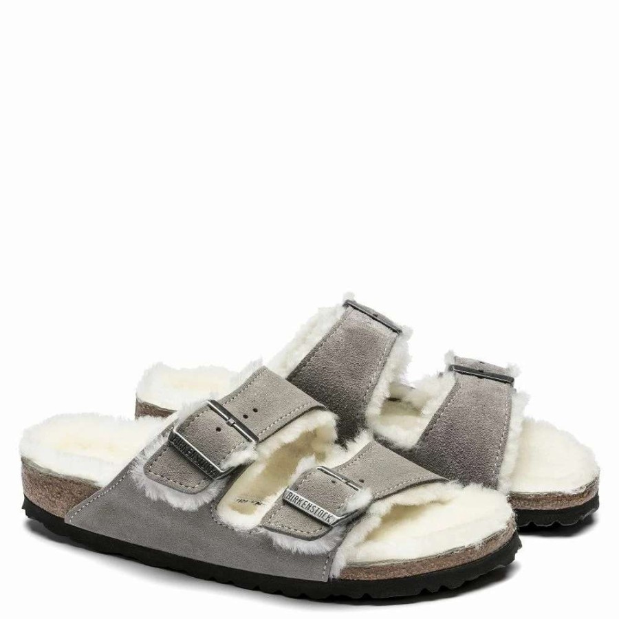 Outdoor * | Birkenstock Women'S Arizona Shearling In Stone Coin