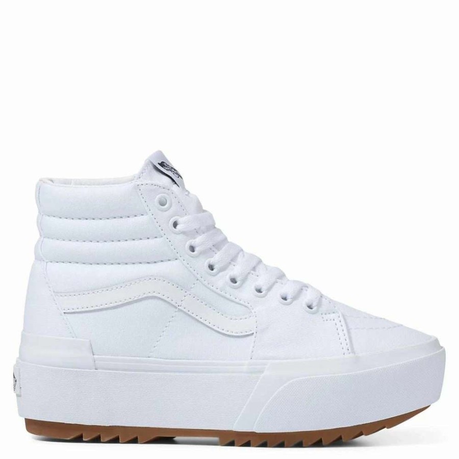 Platform * | Vans Women'S Sk8-Hi Canvas Stacked In True White