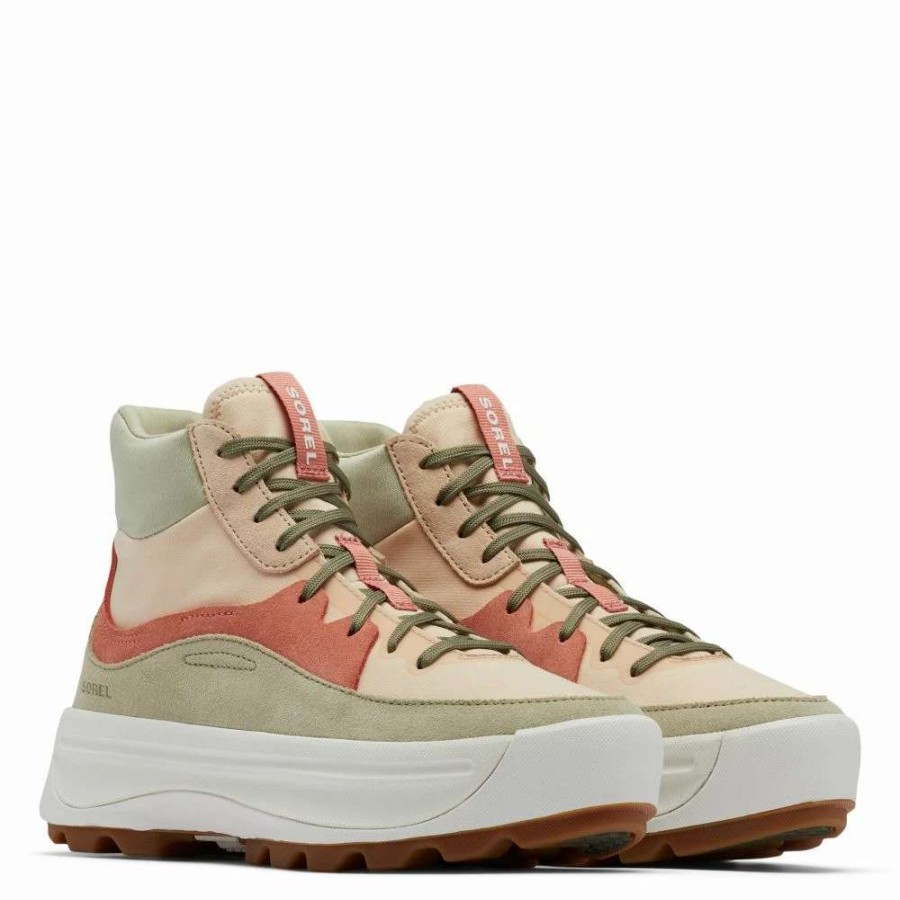 High Top * | Sorel Women'S Ona 530 Mid Sneaker In Nova Sand/Paradox Pink