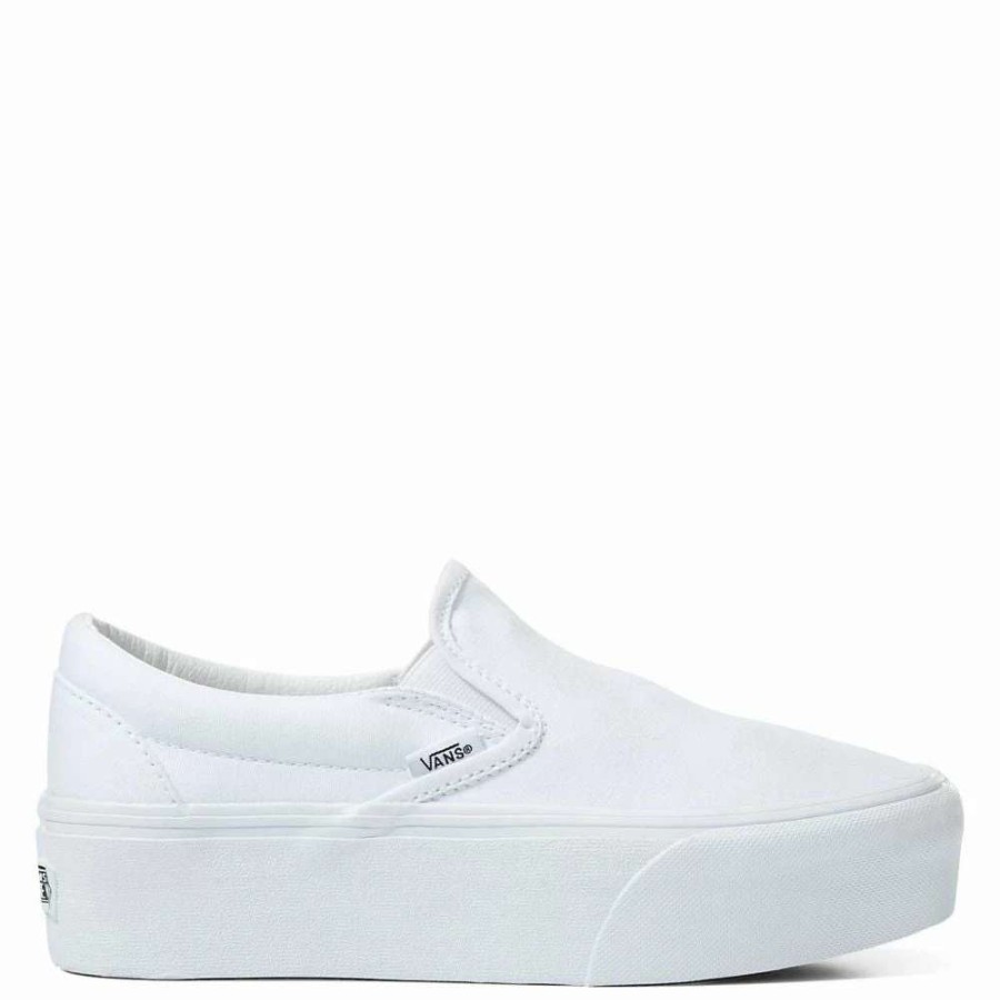 Platform * | Vans Women'S Classic Slip-On Stackform In White/White