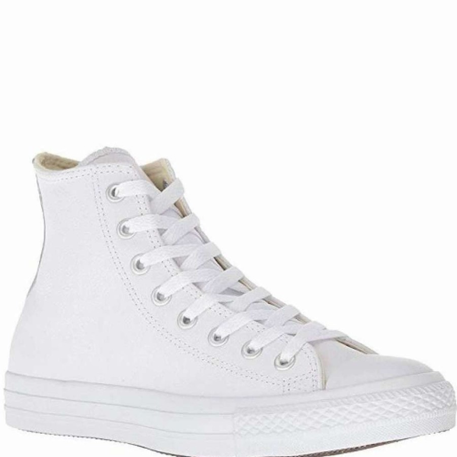 High Top * | Converse Chuck Taylor All Star Mono Leather High Top In White Monochrome