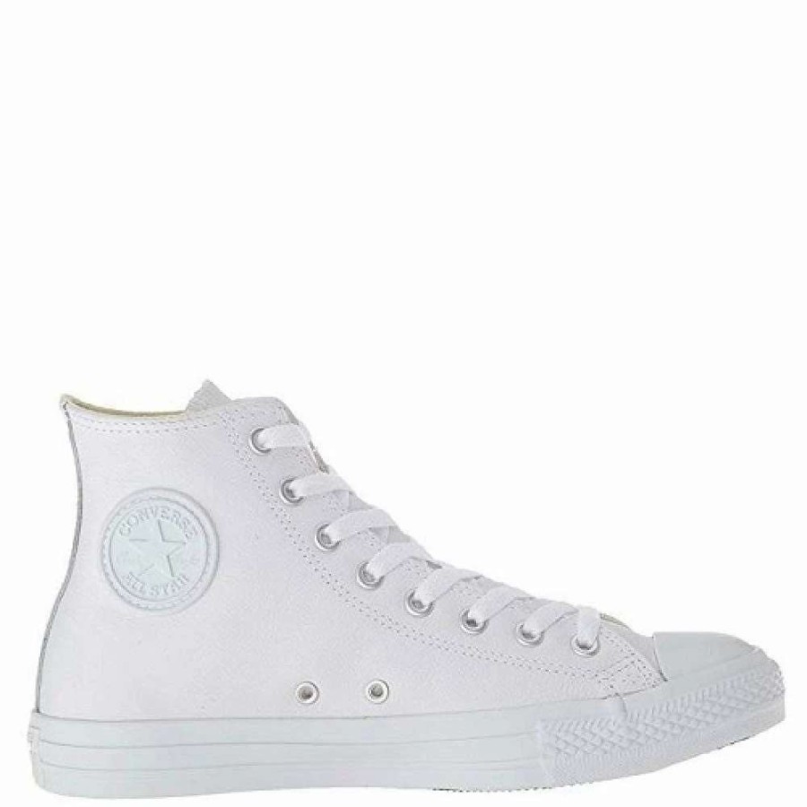 High Top * | Converse Chuck Taylor All Star Mono Leather High Top In White Monochrome