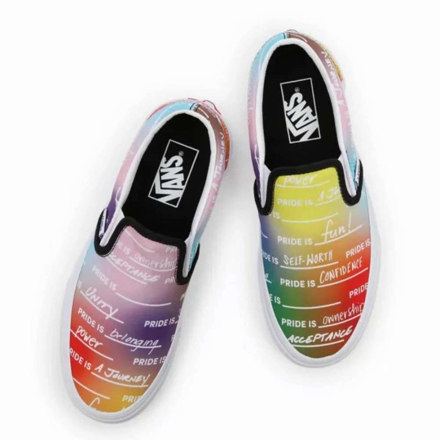 Slip-Ons * | Vans Pride Classic Slip-On In Rainbow/True White